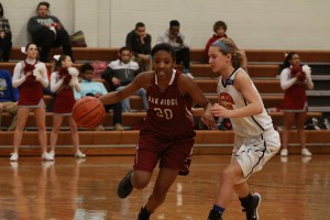 Oak Ridge Lady Wildcats Princess Bates and Haley Schubert of Powell