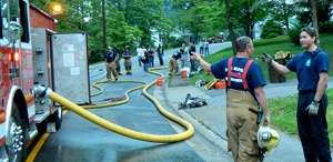Firefighters at East Drive Fire