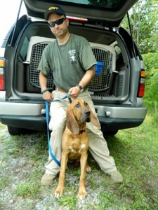Union County Deputy with Bloodhound