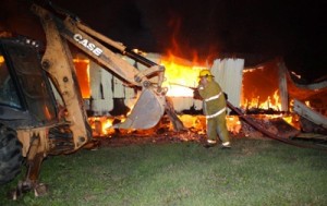 Marlow Trailer Fire and Backhoe