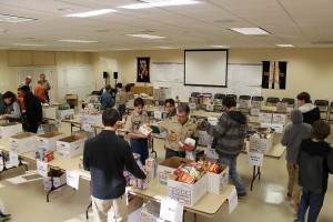 Scouts Sort Food at Grace Lutheran
