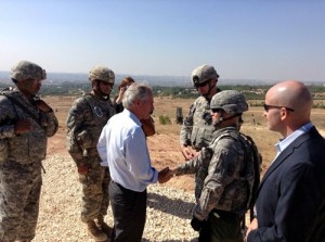Bob Corker and U.S. Service Members at Patriot Missile Battery
