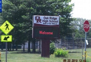 Oak Ridge High School Electronic Sign
