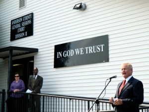 Anderson County General Session Court In God We Trust Sign