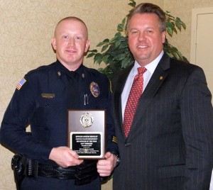 Clinton Police Department Officer Dustin Hensley, left, and Chief Rick Scarbrough are pictured above. (Submitted photo)
