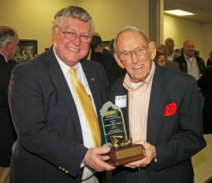 Ray Smith Presents Muddy Boot Award to Ed Westcott