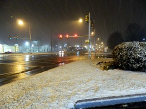 Snowfall at Oak Ridge Turnpike and Rutgers Avenue