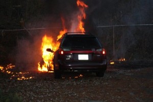 Linden Elementary School Car Fire