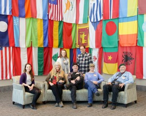 Travel Writers at ORNL Wall of Flags
