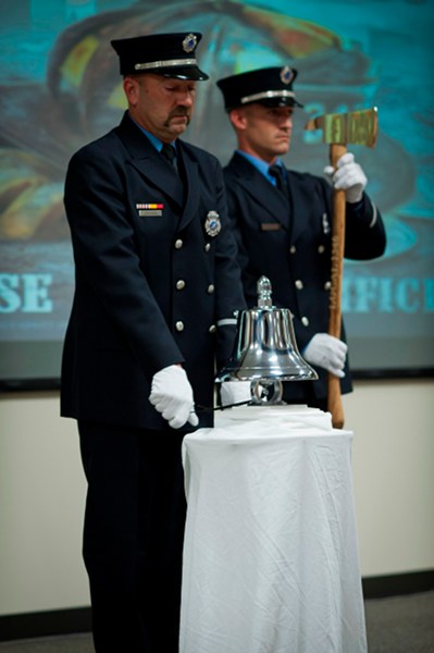 Sept. 11, 2014 Ceremony with Firefighter at Y-12