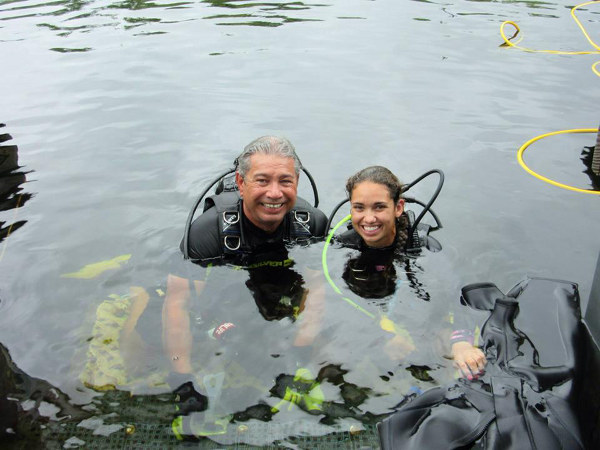 Bruce Cantrell and Jessica Fain Diving