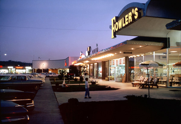Downtown Shopping Center at Night 1966