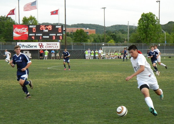Oak Ridge Soccer Jose Rodriguez against Farragut Admirals