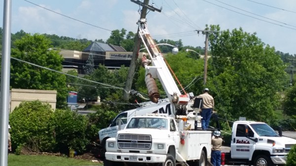 DEEM Van Crash at Utility Pole at Family Clinic