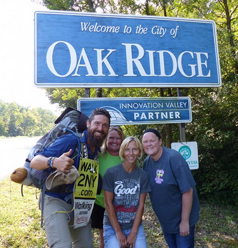 Ryan Ray Walk Across America Oak Ridge Sign