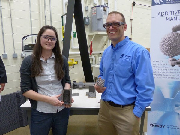 Amy Elliott and Ryan Dehoff at ORNL Manufacturing Demonstration Facility