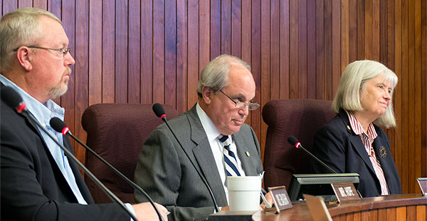 City Council Chuck Hope, Warren Gooch, and Ellen Smith on Sept. 14, 2015