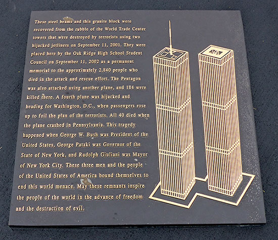 ORHS 9/11 Memorial Plaque 2015