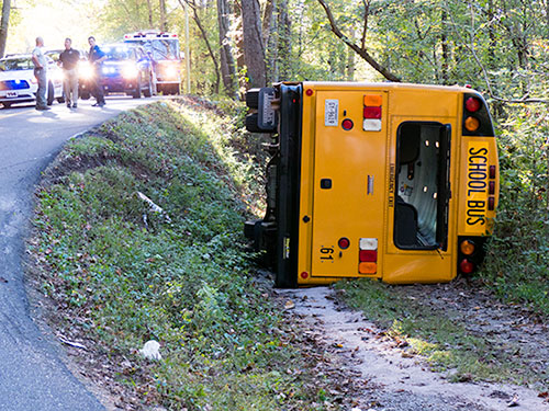 Roane County School Bus Crash Embankment Oct. 21, 2015