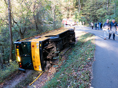 Roane County School Bus Crash Front Oct. 21, 2015