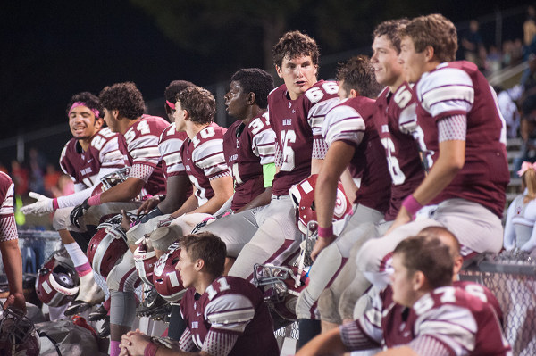 Wildcats Players Sideline against Webb Oct. 23, 2015