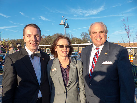 Colin Colverson, Tracy Atkins, and Warren Gooch at Manhattan Project Park Celebration on Nov. 12, 2015
