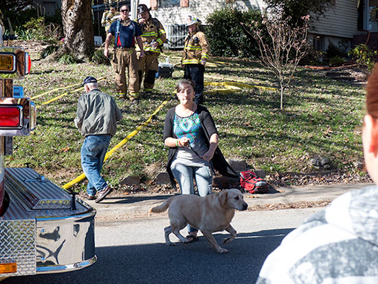 Jessica Millette and Honey at Delaware Avenue Fire on Nov. 14, 2015
