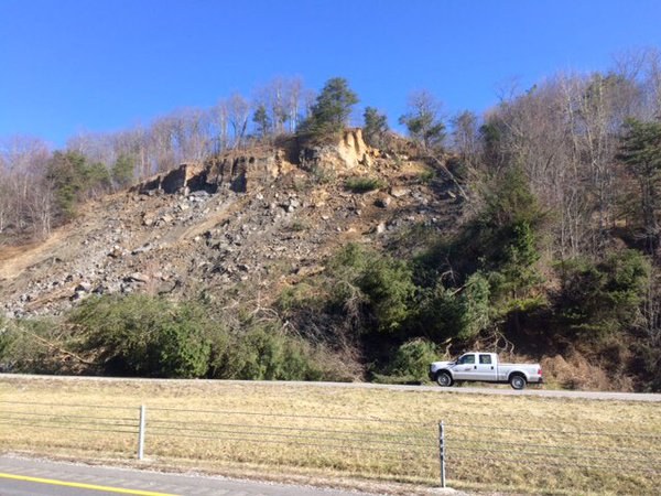 A rock slide closed the northbound and southbound lanes of Interstate 75 in Campbell County on Friday, and state officials said motorists should be prepared to use detours and alternate routes for weeks. (Photo courtesy Mark Nagi/TDOT)