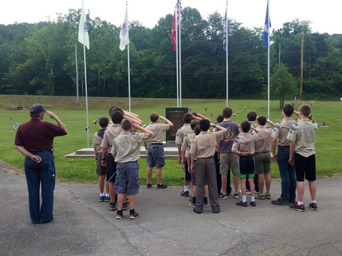 Boy Scouts at Anderson Memorial Gardens May 28 2016