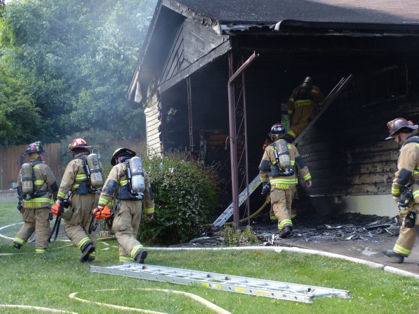 The Oak Ridge Fire Department puts out a house fire at 106 Wayside Road on Wednesday, June 15, 2016. (Photo by John Huotari/Oak Ridge Today)