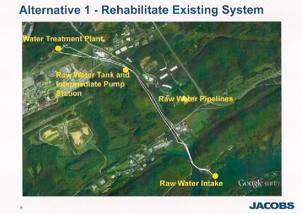 The first water treatment plant alternative, which could cost $46.5 million, would rehabilitate the existing plant on Pine Ridge above Y-12 National Security Complex.