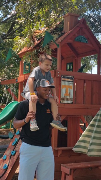 AJ Cucksey has become like a little brother to University of Tennessee quarterback Joshua Dobbs. (Photo courtesy Shannon Cucksey)