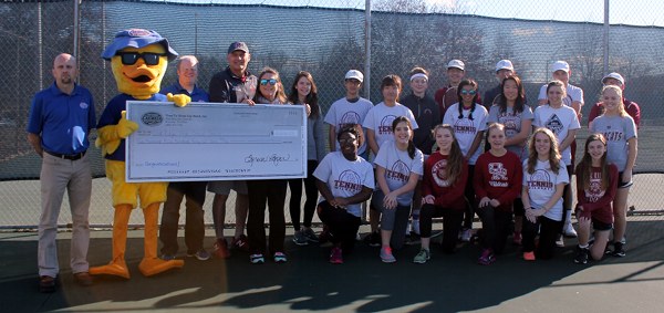 The Oak Ridge High School Tennis Team raised $2,246.53 in January 2017 thanks to Time To Shine Car Wash. Funds raised were used to purchase a storage building at the school's home courts. (Submitted photo)