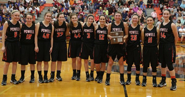 The Powell Lady Panthers finished as district runner-up after losing 59-34 to Oak Ridge in the District 3-AAA girls' basketball championship at Clinton High School on Tuesday, Feb. 21, 2017. (Photo by Luther Simmons)
