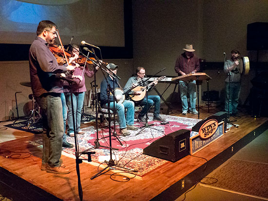 The Tune Junkies performed after the Oak Ridge High School Fusion Orchestra during the "Blue Plate Special" radio show on WDVX 89.9 FM at the Grove Theater in Oak Ridge on Friday, Feb. 3, 2017. (Photo by John Huotari/Oak Ridge Today)