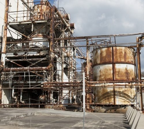 Cleanup of COLEX, chemical separation process equipment, continues adjacent to Alpha 4 at Y-12 National Security Complex. (Photo by DOE)