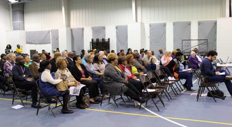 About 100 people turned out for a community meeting on selecting Scarboro Park for the new Oak Ridge Preschool on Thursday, March 23, 2017. (Photo courtesy City of Oak Ridge)