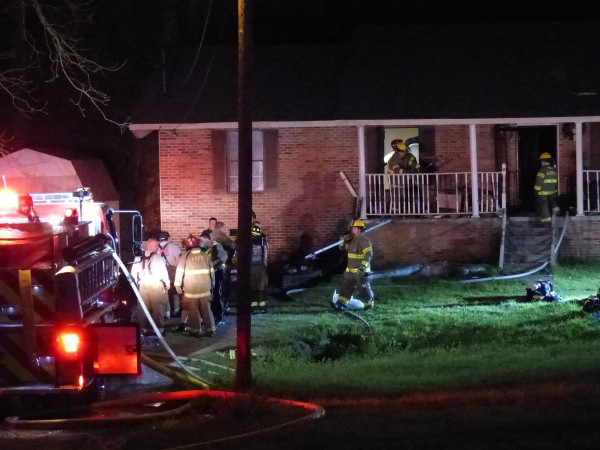 Shutting a door may have helped contain a house fire on East Wolf Valley Road on Sunday night. The fire was reported at 9:33 p.m. Sunday, April 9, 2017, at 885 East Wolf Valley Road in Heiskell, east of Clinton Highway and west of Interstate 75. (Photo by John Huotari/Oak Ridge Today)