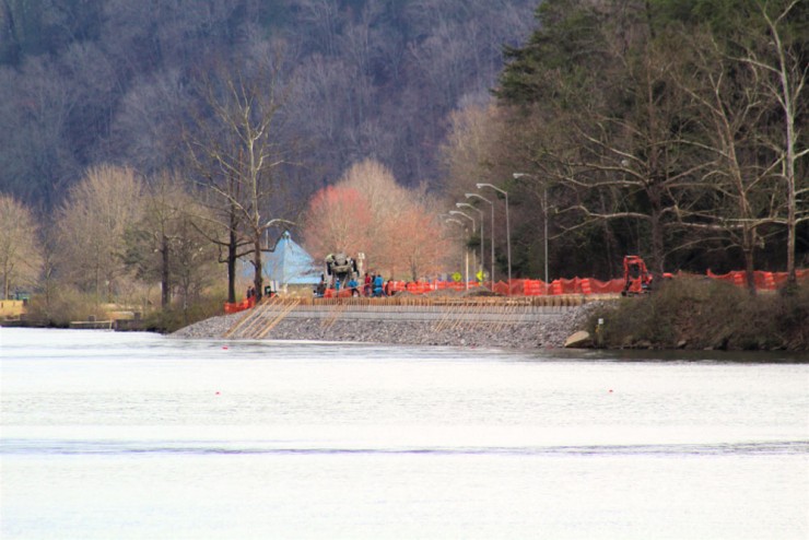 Construction of the eighth lane is pictured above from an overlook on the Oak Ridge rowing course in the spring of 2017. (Photo courtesy City of Oak Ridge)