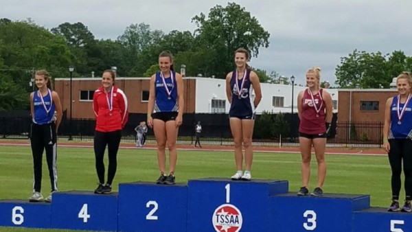 Anderson County sophomore Brittany Bishop won the state championship in the girls' pole vault at MTSU in Murfreesboro on Wednesday, May 24, 2017. (Photo courtesy Gary Terry)