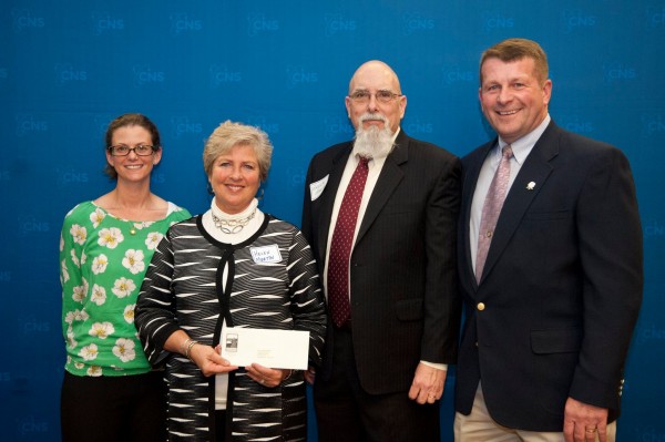 CNS Y-12 recently presented a check for launch of new program for Knox area senior citizens to Contact Care Line. Pictured from left are Alison Sides, secretary of the CNS-Y12 Advisory Committee; Helen Morton, vice president of the Board of Contact Care Line; Bruce Marshall, executive director of Contact Care Line; and Mike Fierley, chair of the CNS Y-12 Community Investment Fund Advisory Committee. (Submitted photo)