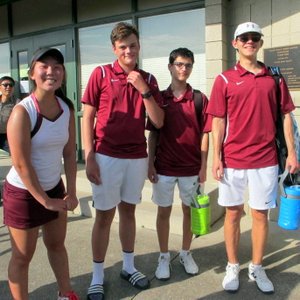 Pictured above from left are Jimin Lee, Archer Marlow, and Andrew and Ethan Brady. (Photo courtesy ORHS Tennis)