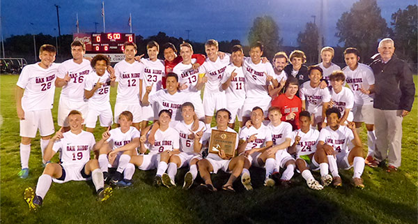 The Oak Ridge Wildcats boys' soccer team won the District 3-AAA championship with a 4-0 shutout win over Central at the Oak Ridge Soccer Complex on Friday, May 12, 2017. (Photo by John Huotari/Oak Ridge Today)