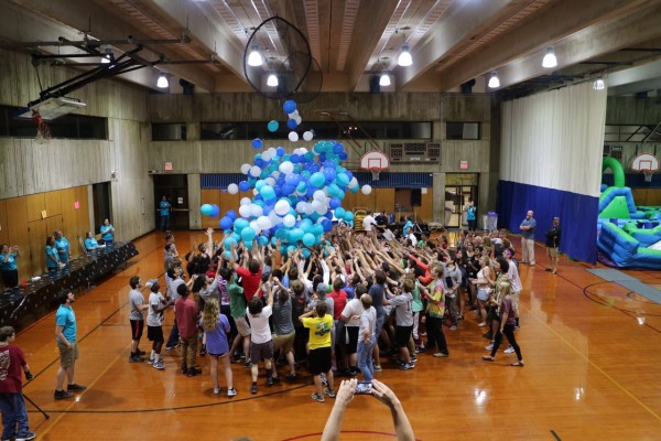 A photo of the annual balloon drop of prizes at Graduation Celebration in Oak Ridge. (Submitted photo)