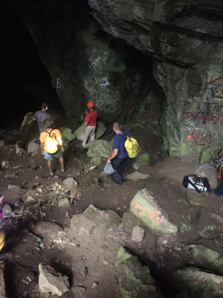 A teenager was rescued from a cave in Claxton on Thursday, July 27, 2017, and he was taken to a hospital to be evaluated for back and ankle pain, authorities said. (Photo by Anderson County Volunteer Rescue Squad)