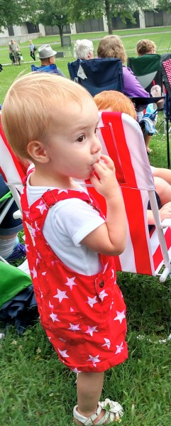 "My granddaughter Vivi really enjoyed the band concert this evening (in Oak Ridge on Tuesday, July 4, 2017) along with the Razzleberry ice cream and all the kids on the playground as well as the fireworks," said Liz Bartlett, who submitted this photo. "Rain didn't dampen her enthusiasm at all."