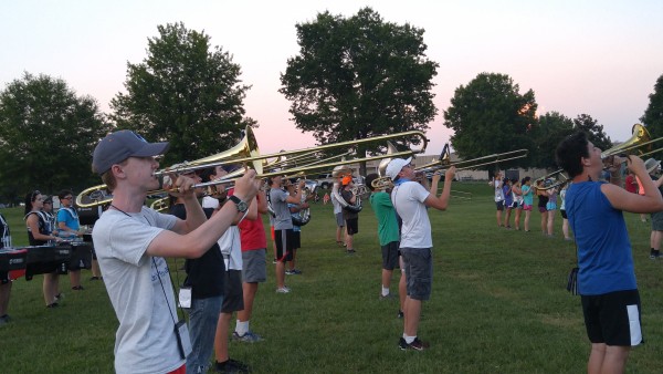 The Oak Ridge High School WildBand trombone section is shown above during a practice in 2017. (Submitted photo)