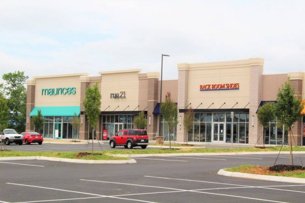 New stores pictured above at Main Street Oak Ridge in June 2017 are, from left, maurices, rue21, and Rack Room Shoes. (Photo by City of Oak Ridge)