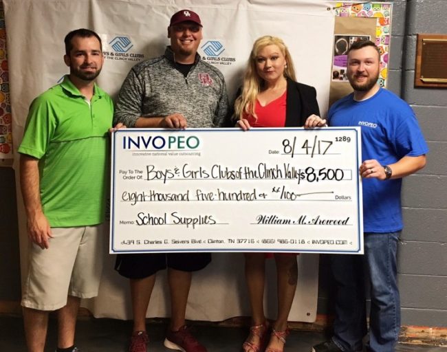 INVO PEO, a professional employer organization based in Clinton, recently partnered with the Boys & Girls Clubs of the Clinch Valley to collect school supplies for students to prepare for the upcoming school year, a press release said. (Submitted photo)