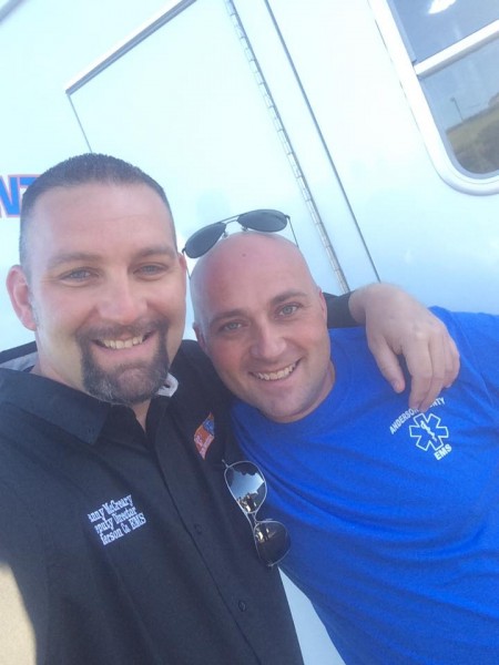 Anderson County Deputy Director of Operations Danny McCreary, left, is pictured above with AEMT Justin Harmon, who is headed to help respond to Hurricane Irma in Florida on Friday, Sept. 8, 2017. (Photo courtesy Anderson County EMS)